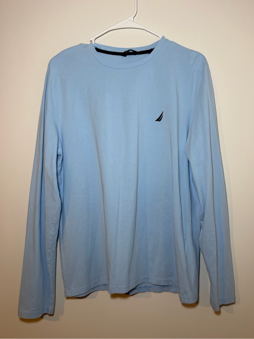 Nautica Blue Long Sleeve Crewneck T Shirt Men’s Medium